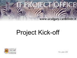 Project Kick-off - University of Calgary