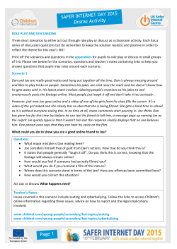ROLE PLAY AND DISCUSSIONS Three short scenarios to either act