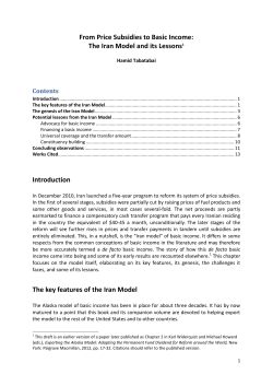 From Price Subsidies to Basic Income: The Iran Model and its