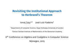 Revisiting the Institutional Approach to Herbrand`s Theorem
