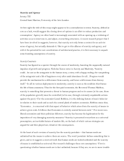 Scarcity and Agency - UAL Research Online