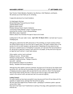 Dear Parents, Family Members, Residents and Day