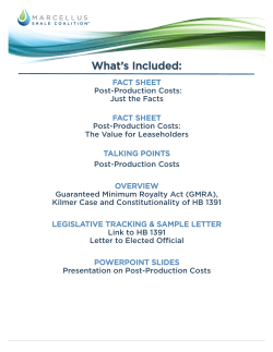Post-Production Costs - Marcellus Shale Coalition