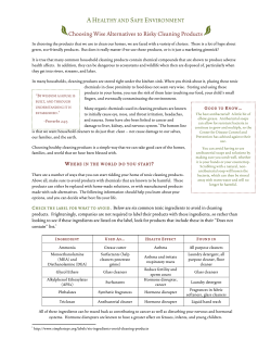 Choosing Wise Alternatives to Risky Cleaning