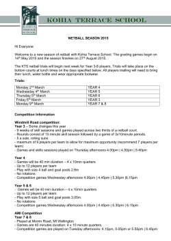 NETBALL SEASON 2015 Hi Everyone Welcome to a new season of