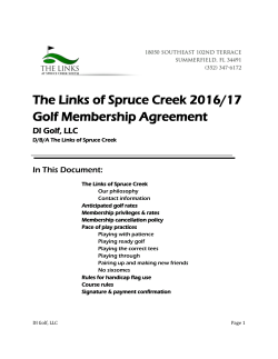 The Links of Spruce Creek 2016/17 Golf Membership Agreement DI