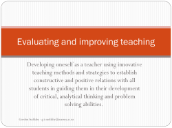 Evaluating and Improving Teaching