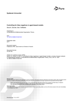 Controlling for false negatives in agent-based models