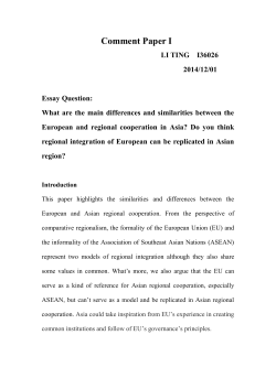 EU can be replicated in Asian regional integration?