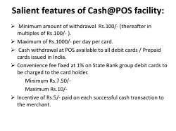 NEW INITIATIVES Cash @ POS