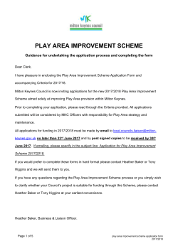 Play Area Improvement Scheme 2017-18