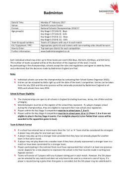 Badminton - West Yorkshire Sport