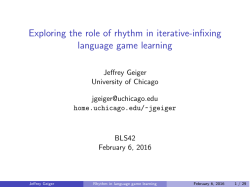 Exploring the role of rhythm in iterative
