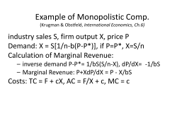 Monopolistic Competition Example