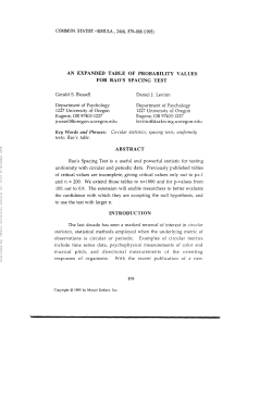 An expanded table of probability values for Rao`s Spacing Test