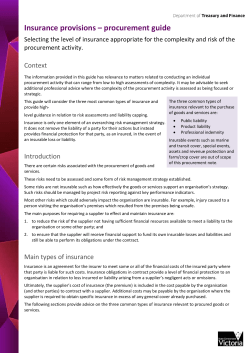 Insurance provisions - Victorian Government Purchasing Board