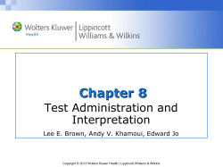 Testing and Measurement (cont.)