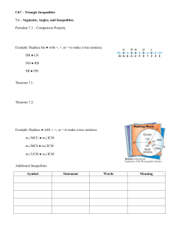Ch7 * Triangle Inequalities