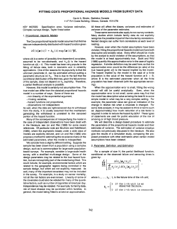 1990: fitting cox`s proportional hazards models from survey data