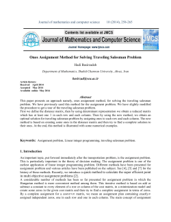 Ones Assignment Method for Solving Traveling Salesman Problem
