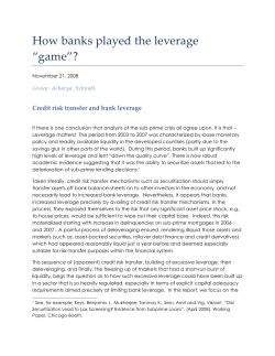How banks played the leverage &ldquo;game&rdquo;?