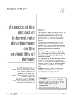 Aspects of the impact of interest rate development on the probability