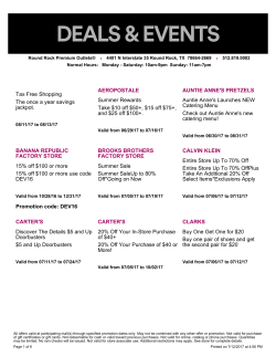 Current Offers from Round Rock Premium Outlets&reg; as of 7/11/2017