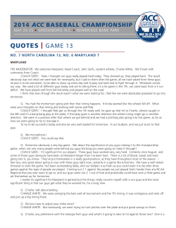 quotes | game 13 - Maryland Athletics