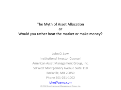 The Myth of Asset Allocation or Would you rather beat the market or