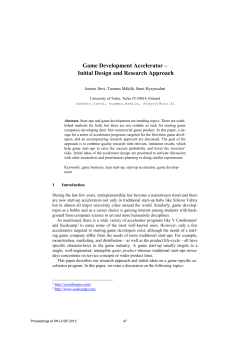 Game Development Accelerator