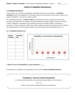 Uniform Probability Distributions