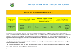 Tier 1 plans are our main school improvement drivers for the year