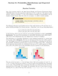 Section 9.1 Probability Distributions and Expected Value