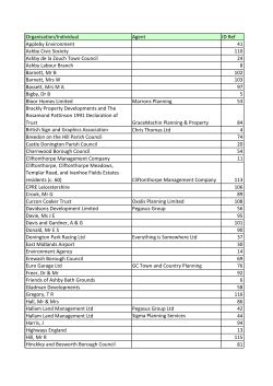 Organisation/Individual Agent ID Ref Appleby Environment 41