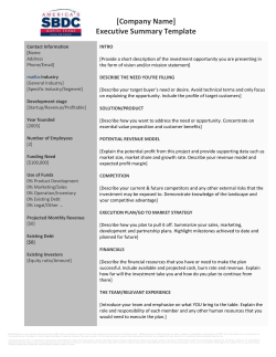 Executive Summary Template