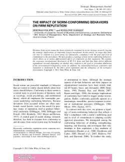 The Impact of Norm-Conforming Behaviors on Firm Reputation