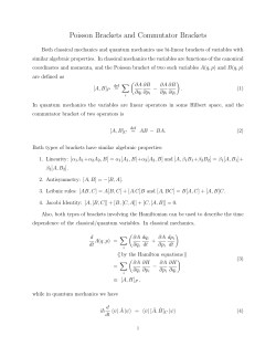 Poisson Brackets and Commutator Brackets