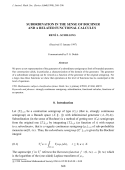 subordination in the sense of bochner and a related functional