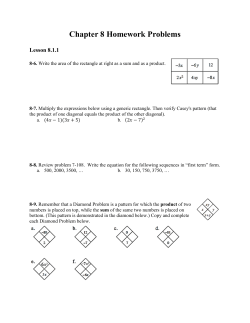 Chapter 8 Homework Problems Lesson 8.1.1