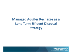 Managed Aquifer Recharge as a Long Term Effluent Disposal Strategy