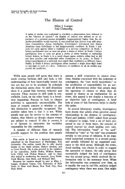 The Illusion of Control