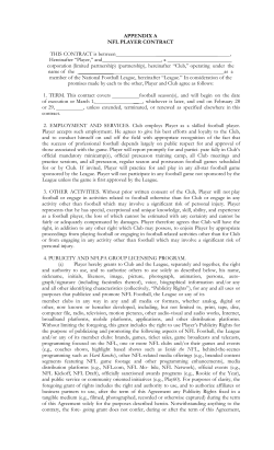 NFL Standard Player Contract