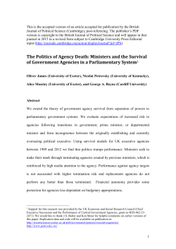 The Politics of Agency Death: Ministers and the Survival of