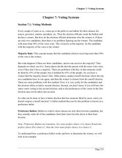 Chapter 7: Voting Systems - Coconino Community College
