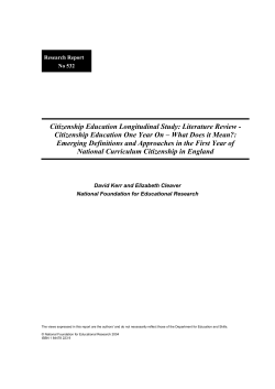 Approaches and Challenges to Citizenship in the Curriculum