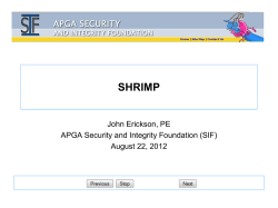 SHRIMP Implementation Plan - Western Regional Gas Conference