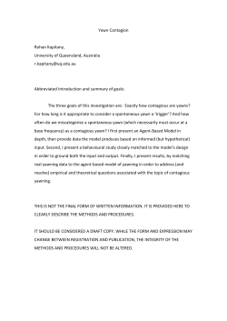 Yawn Contagion Rohan Kapitany, University of Queensland