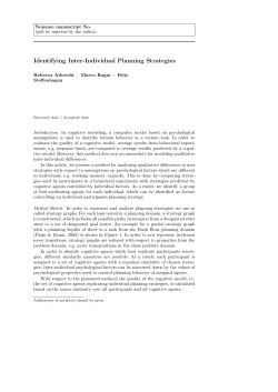 Identifying Inter-Individual Planning Strategies