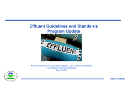 Effluent Guidelines and Standards Program Update
