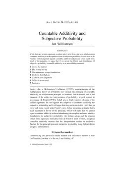 Countable Additivity and Subjective Probability